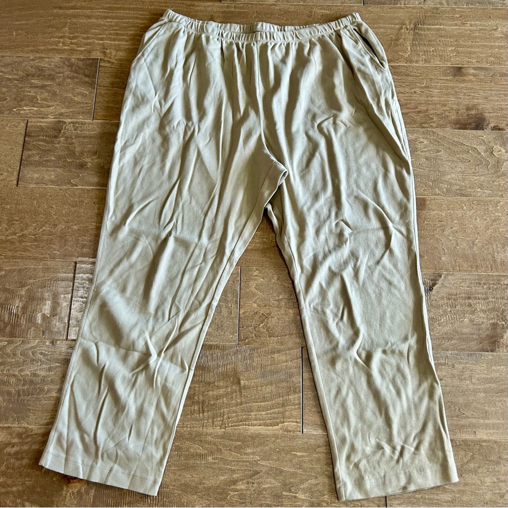 Lands’ End Women’s Plus Size Casual Jogger Sweat Pant Tan NWOT